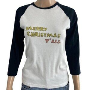 Merry Christmas Y’all 3/4 sleeve T-shirt size large